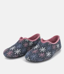 Pretty Navy & Pink Multi Slippers