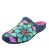 Pretty Navy Floral Slippers