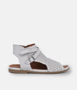 Pretty Off White Open Toe Sandal Booties