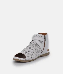 Pretty Off White Open Toe Sandal Booties