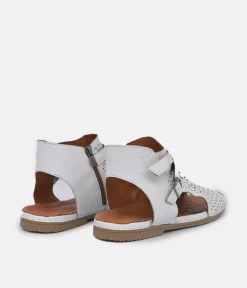 Pretty Off White Open Toe Sandal Booties