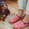Pretty Pink Dotty Slippers
