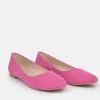 Pretty Pink Round Toe Suedette Ballet Flats