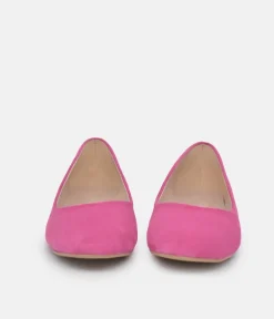 Pretty Pink Round Toe Suedette Ballet Flats