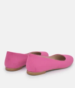 Pretty Pink Round Toe Suedette Ballet Flats