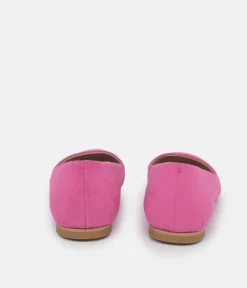 Pretty Pink Round Toe Suedette Ballet Flats