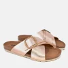 Pretty Rose Gold Cross Strap Sandals