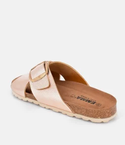 Pretty Rose Gold Cross Strap Sandals