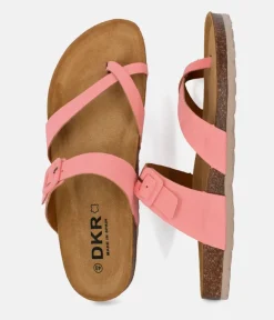Pretty Strappy Pink Toe Post Sandals