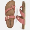 Pretty Strappy Pink Toe Post Sandals