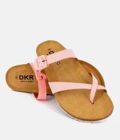 Pretty Strappy Pink Toe Post Sandals