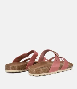 Pretty Strappy Pink Toe Post Sandals