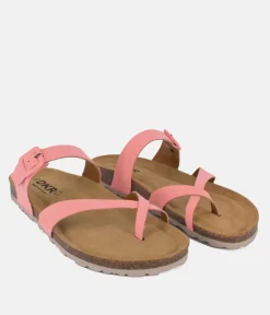 Pretty Strappy Pink Toe Post Sandals