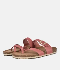 Pretty Strappy Pink Toe Post Sandals
