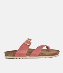 Pretty Strappy Pink Toe Post Sandals