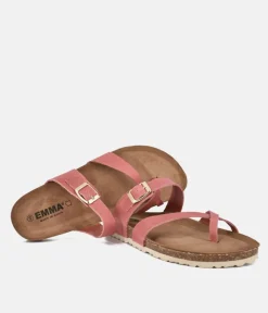 Pretty Strappy Pink Toe Post Sandals