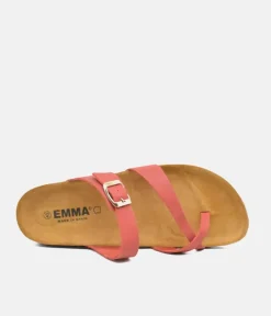 Pretty Strappy Red/Orange Toe Post Sandals