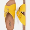 Pretty Sunshine Yellow Cross Strap Sandals