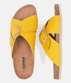 Pretty Sunshine Yellow Cross Strap Sandals
