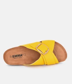 Pretty Sunshine Yellow Cross Strap Sandals