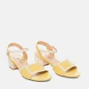 Pretty Sunshine Yellow/Cream Block Heel Sandals