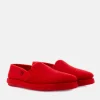 Red Alpine Felt Closed-Back Slippers