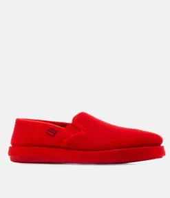 Red Alpine Felt Closed-Back Slippers