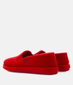 Red Alpine Felt Closed-Back Slippers