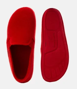 Red Alpine Felt Closed-Back Slippers