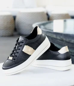 Reliable & Stunning Remonte Black/ Gold Trainers