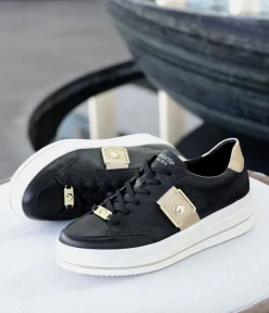 Reliable & Stunning Remonte Black/ Gold Trainers