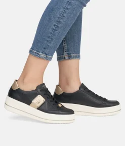 Reliable & Stunning Remonte Black/ Gold Trainers