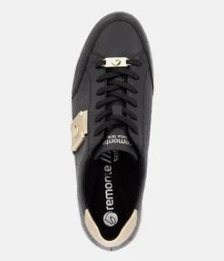 Reliable & Stunning Remonte Black/ Gold Trainers