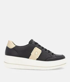 Reliable & Stunning Remonte Black/ Gold Trainers