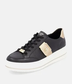 Reliable & Stunning Remonte Black/ Gold Trainers