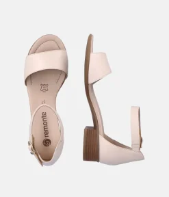 Remonte Beige Low Block Heel Sandals
