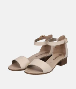 Remonte Beige Low Block Heel Sandals