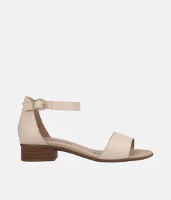 Remonte Beige Low Block Heel Sandals