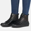 Remonte Black Patent Sneaker Booties