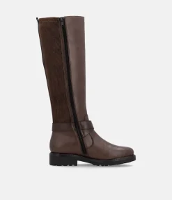 Remonte Casual Brown Buckle Leather Long Boots