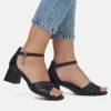 Remonte Chic Black Block Heel Sandals