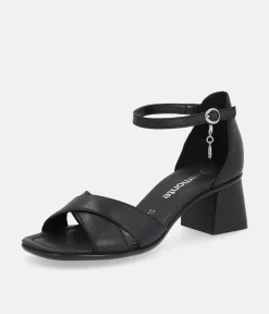 Remonte Chic Black Block Heel Sandals