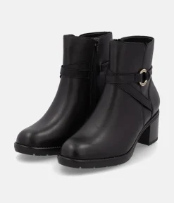 Remonte Chic Black Block Heel Ankle Boots