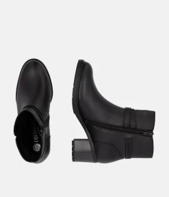 Remonte Chic Black Block Heel Ankle Boots