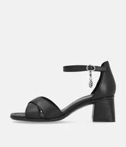 Remonte Chic Black Block Heel Sandals