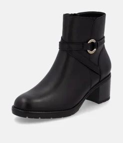 Remonte Chic Black Block Heel Ankle Boots