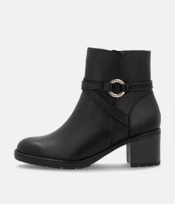 Remonte Chic Black Block Heel Ankle Boots