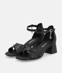 Remonte Chic Black Block Heel Sandals