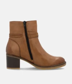 Remonte Chic Brown Block Heel Ankle Boots