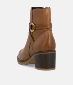Remonte Chic Brown Block Heel Ankle Boots